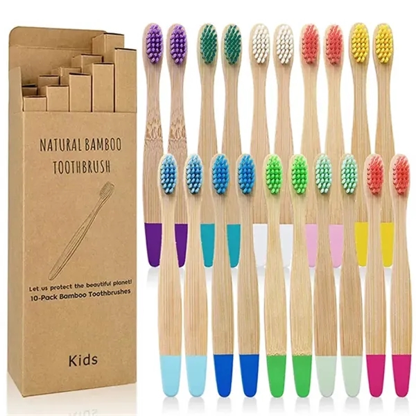 Kids Eco-Friendly Natural Bamboo Bristles Toothbrush - Kids Eco-Friendly Natural Bamboo Bristles Toothbrush - Image 1 of 3