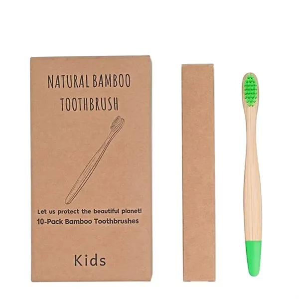 Kids Eco-Friendly Natural Bamboo Bristles Toothbrush - Kids Eco-Friendly Natural Bamboo Bristles Toothbrush - Image 2 of 3