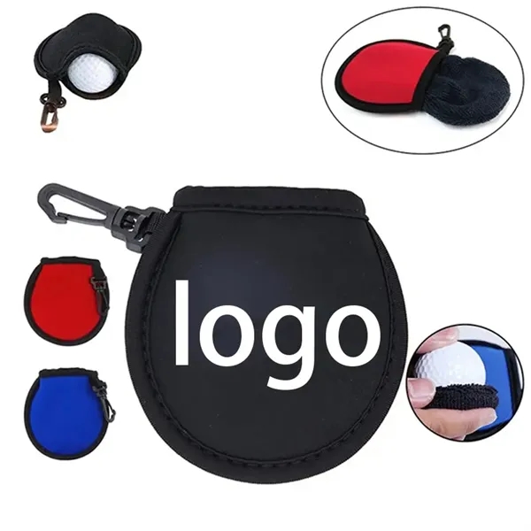 Neoprene Cleaning Pouch Portable Golf Ball Accessory - Neoprene Cleaning Pouch Portable Golf Ball Accessory - Image 2 of 3