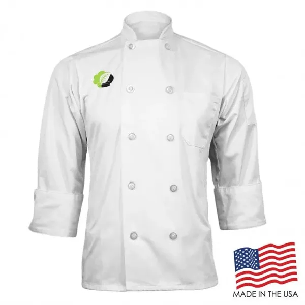 Classic Chef Coat with Long Sleeves - Classic Chef Coat with Long Sleeves - Image 7 of 8