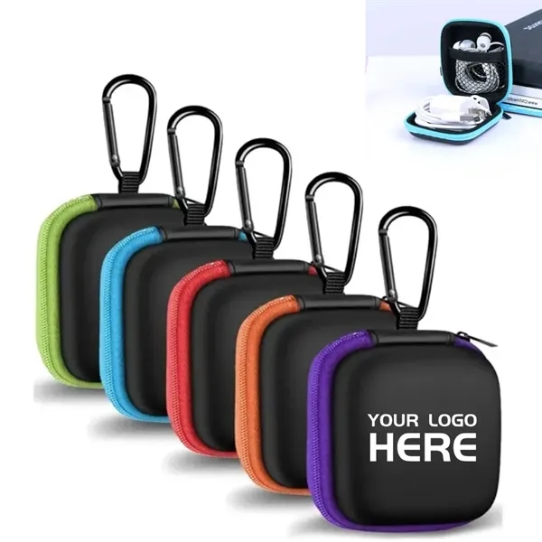 EVA Square Earbuds Carrying Case With Carabiner - EVA Square Earbuds Carrying Case With Carabiner - Image 0 of 3