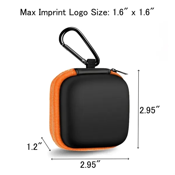 EVA Square Earbuds Carrying Case With Carabiner - EVA Square Earbuds Carrying Case With Carabiner - Image 1 of 3