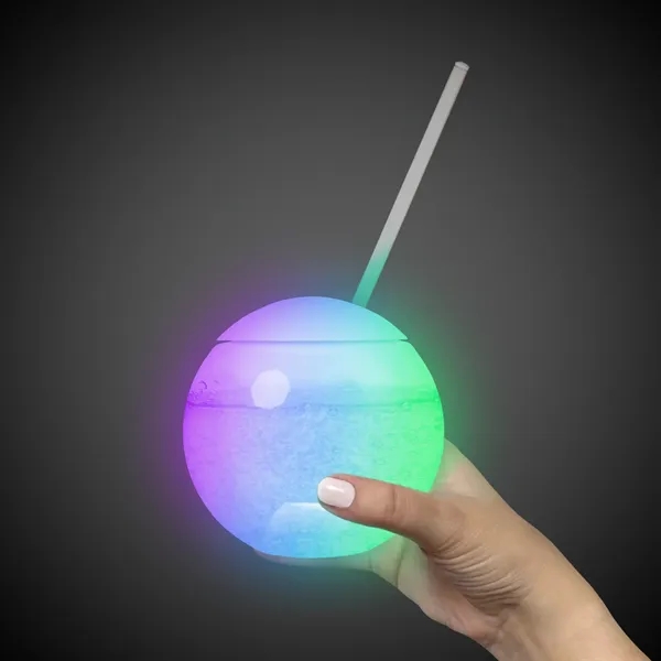 20oz Multicolor LED Ball Tumbler with Straw - 20oz Multicolor LED Ball Tumbler with Straw - Image 2 of 11