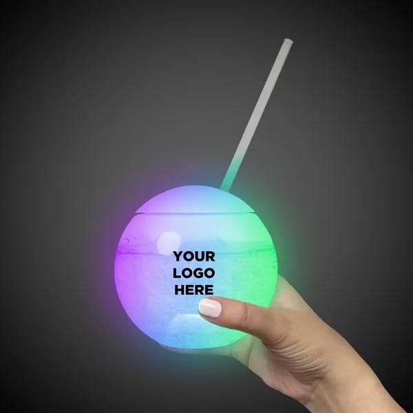 20oz Multicolor LED Ball Tumbler with Straw - 20oz Multicolor LED Ball Tumbler with Straw - Image 11 of 11