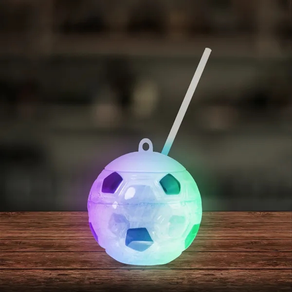 Soccer Ball Light Up Cup with Lid and Straw - Soccer Ball Light Up Cup with Lid and Straw - Image 4 of 13