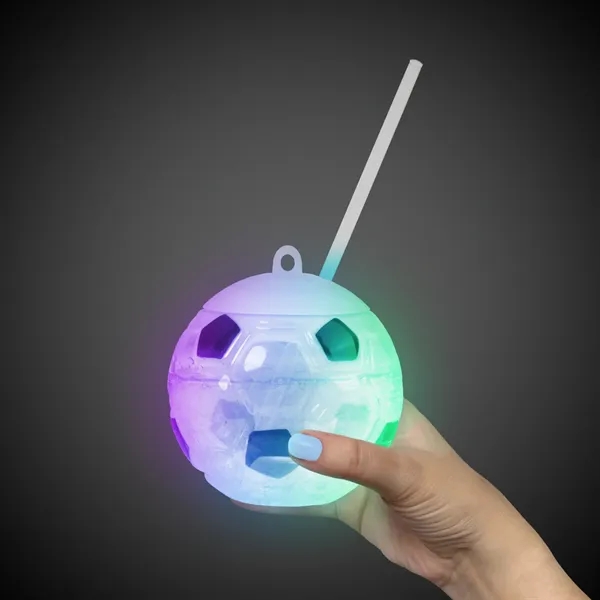 Soccer Ball Light Up Cup with Lid and Straw - Soccer Ball Light Up Cup with Lid and Straw - Image 6 of 13