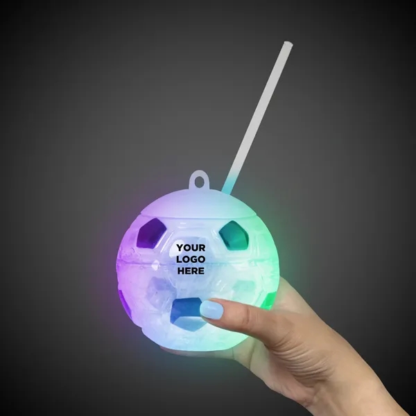 Soccer Ball Light Up Cup with Lid and Straw - Soccer Ball Light Up Cup with Lid and Straw - Image 0 of 13