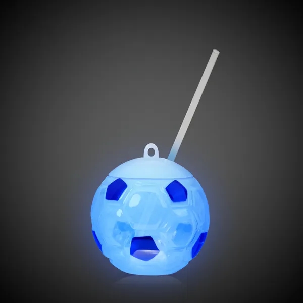 Soccer Ball Light Up Cup with Lid and Straw - Soccer Ball Light Up Cup with Lid and Straw - Image 10 of 13