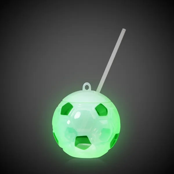 Soccer Ball Light Up Cup with Lid and Straw - Soccer Ball Light Up Cup with Lid and Straw - Image 11 of 13