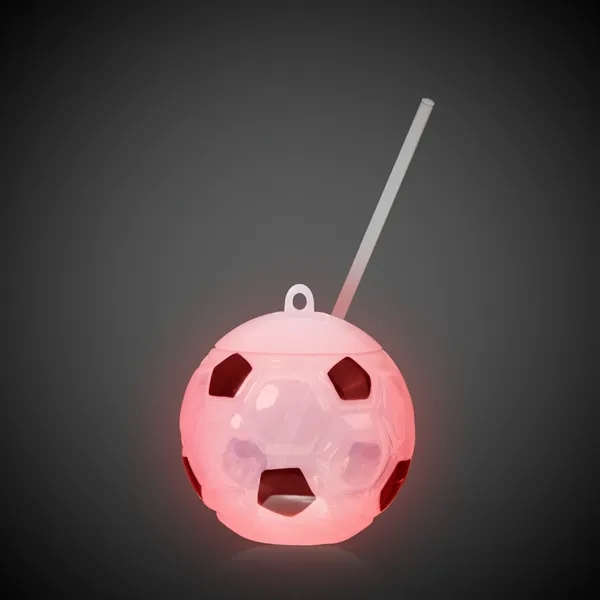 Soccer Ball Light Up Cup with Lid and Straw - Soccer Ball Light Up Cup with Lid and Straw - Image 12 of 13