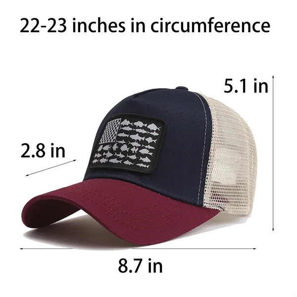 Baseball Lable Cap American Usa Flag Retro Mesh Hat - Baseball Lable Cap American Usa Flag Retro Mesh Hat - Image 1 of 8