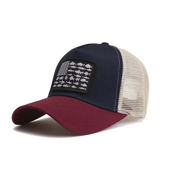Baseball Lable Cap American Usa Flag Retro Mesh Hat - Baseball Lable Cap American Usa Flag Retro Mesh Hat - Image 5 of 8