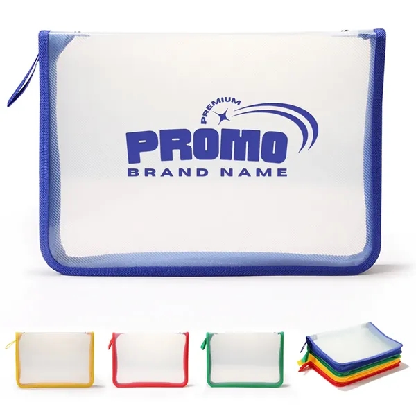 A4 Transparent Zipper File Bags Waterproof Document Folder - A4 Transparent Zipper File Bags Waterproof Document Folder - Image 0 of 4