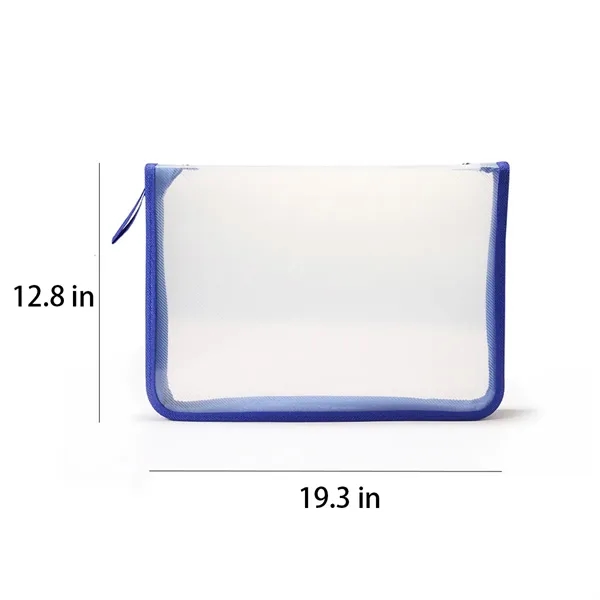 A4 Transparent Zipper File Bags Waterproof Document Folder - A4 Transparent Zipper File Bags Waterproof Document Folder - Image 1 of 4