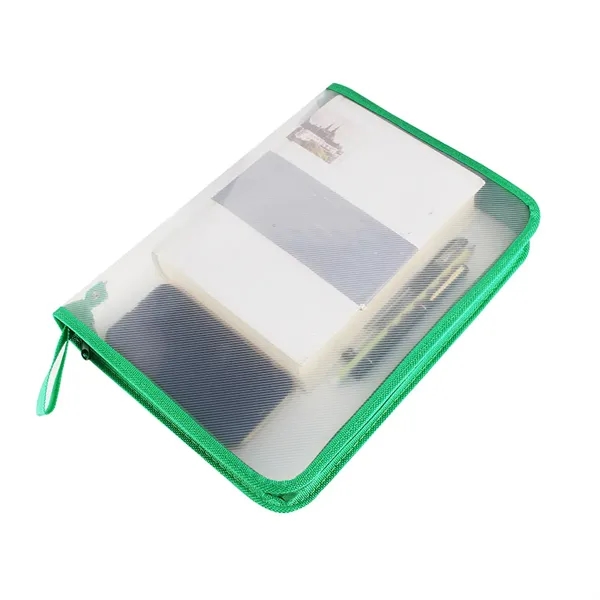 A4 Transparent Zipper File Bags Waterproof Document Folder - A4 Transparent Zipper File Bags Waterproof Document Folder - Image 4 of 4