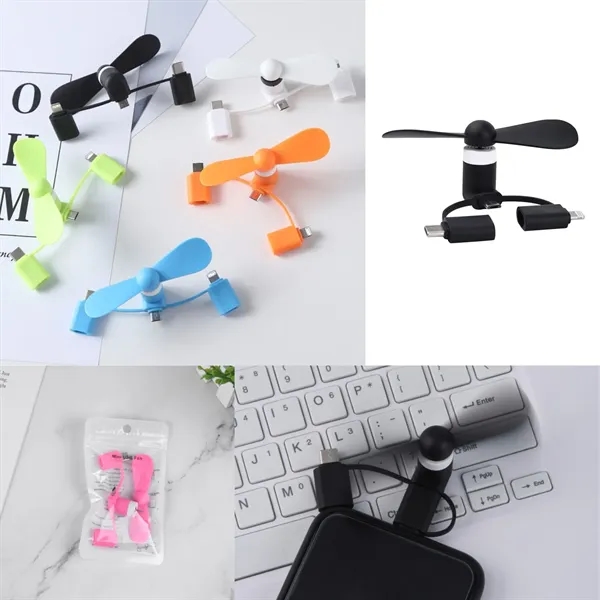 Apple/Type-c 2-in-1 Cell Phone Fan - Apple/Type-c 2-in-1 Cell Phone Fan - Image 2 of 2