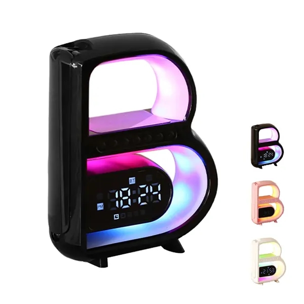 Wireless Charging Bluetooth Audio Ambient Light Alarm Clock - Wireless Charging Bluetooth Audio Ambient Light Alarm Clock - Image 0 of 4