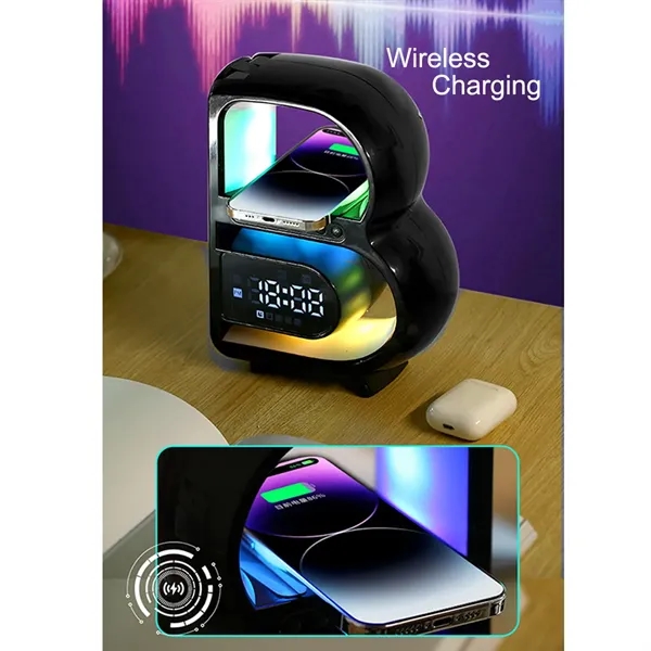 Wireless Charging Bluetooth Audio Ambient Light Alarm Clock - Wireless Charging Bluetooth Audio Ambient Light Alarm Clock - Image 4 of 4