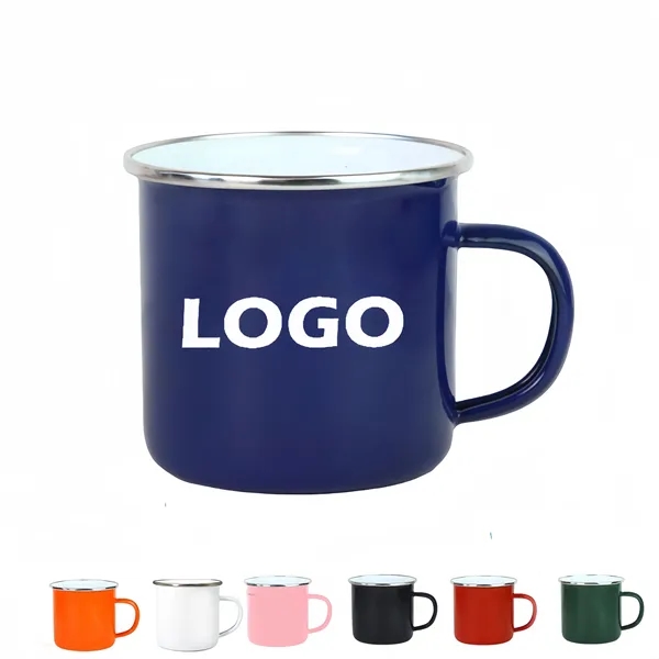 12oz Camping Travel Enamel Mug with Silver Rim - 12oz Camping Travel Enamel Mug with Silver Rim - Image 0 of 7