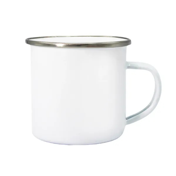 12oz Camping Travel Enamel Mug with Silver Rim - 12oz Camping Travel Enamel Mug with Silver Rim - Image 3 of 7