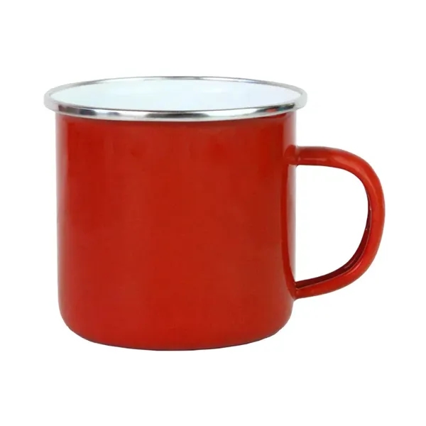 12oz Camping Travel Enamel Mug with Silver Rim - 12oz Camping Travel Enamel Mug with Silver Rim - Image 5 of 7