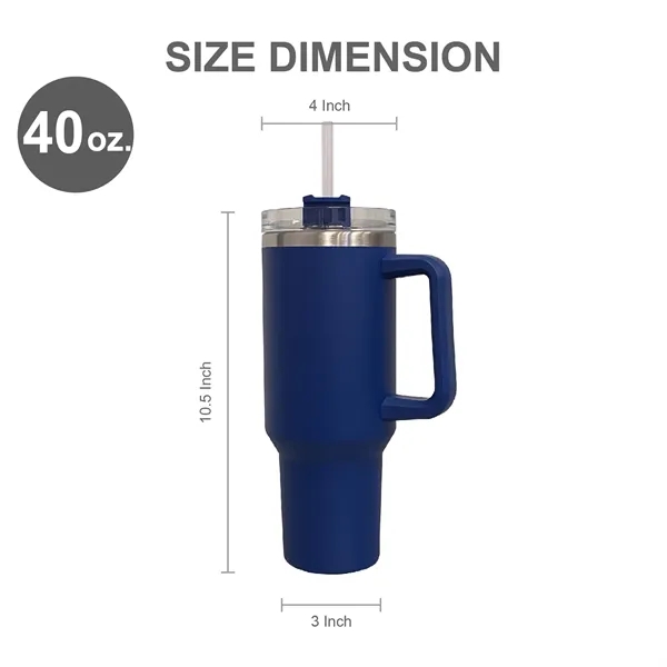 40 oz. Stainless Vacuum Insulated Mug w/ Handle, Lid & Straw - 40 oz. Stainless Vacuum Insulated Mug w/ Handle, Lid & Straw - Image 1 of 7