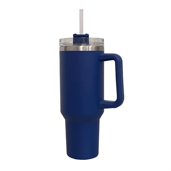 40 oz. Stainless Vacuum Insulated Mug w/ Handle, Lid & Straw - 40 oz. Stainless Vacuum Insulated Mug w/ Handle, Lid & Straw - Image 5 of 7