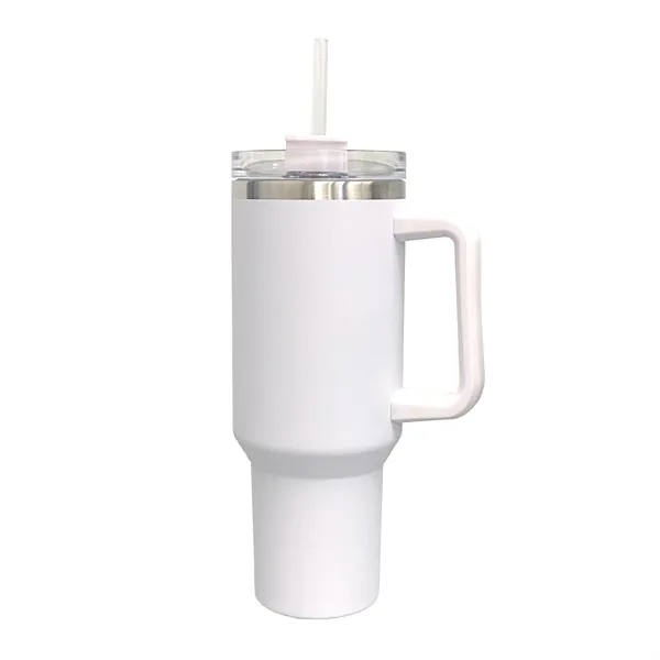 40 oz. Stainless Vacuum Insulated Mug w/ Handle, Lid & Straw - 40 oz. Stainless Vacuum Insulated Mug w/ Handle, Lid & Straw - Image 7 of 7