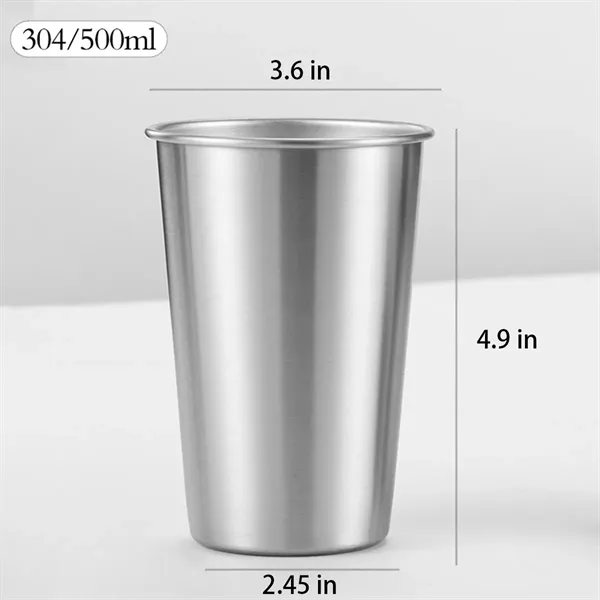 17oz. Metal Mug Pint Cups Stackable Cup With Lid And Straw - 17oz. Metal Mug Pint Cups Stackable Cup With Lid And Straw - Image 1 of 4