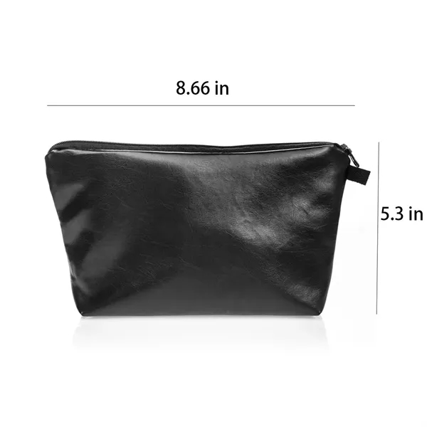 Women's PU Leather Waterproof Cosmetic Pouch Toiletry Bag - Women's PU Leather Waterproof Cosmetic Pouch Toiletry Bag - Image 1 of 3