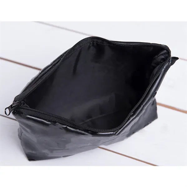 Women's PU Leather Waterproof Cosmetic Pouch Toiletry Bag - Women's PU Leather Waterproof Cosmetic Pouch Toiletry Bag - Image 3 of 3
