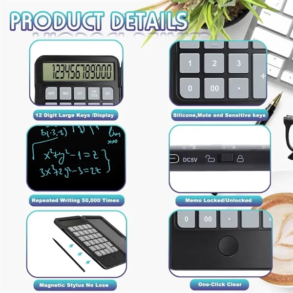 Rechargeable Calculator with Erasable Writing Table - Rechargeable Calculator with Erasable Writing Table - Image 2 of 4