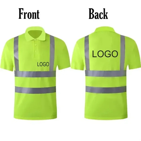 High Visibility Short Sleeve Reflective Safety Work Shirts - High Visibility Short Sleeve Reflective Safety Work Shirts - Image 1 of 3