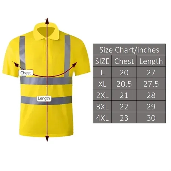 High Visibility Short Sleeve Reflective Safety Work Shirts - High Visibility Short Sleeve Reflective Safety Work Shirts - Image 2 of 3