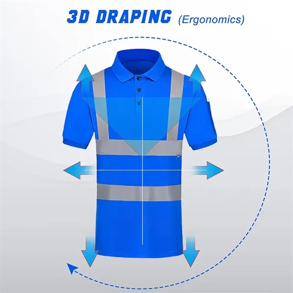 High Visibility Short Sleeve Reflective Safety Work Shirts - High Visibility Short Sleeve Reflective Safety Work Shirts - Image 3 of 3