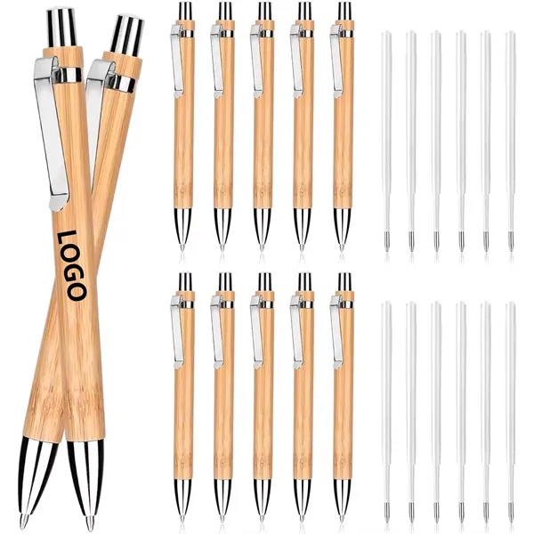Bamboo Pen Retractable Ballpoint Pen - Bamboo Pen Retractable Ballpoint Pen - Image 0 of 3