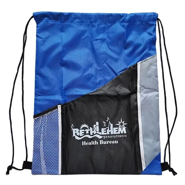 Cinch Bag with Mesh Pocket -13.78" x 17.7" - Cinch Bag with Mesh Pocket -13.78" x 17.7" - Image 0 of 5