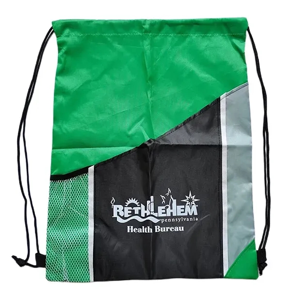 Cinch Bag with Mesh Pocket -13.78" x 17.7" - Cinch Bag with Mesh Pocket -13.78" x 17.7" - Image 3 of 5