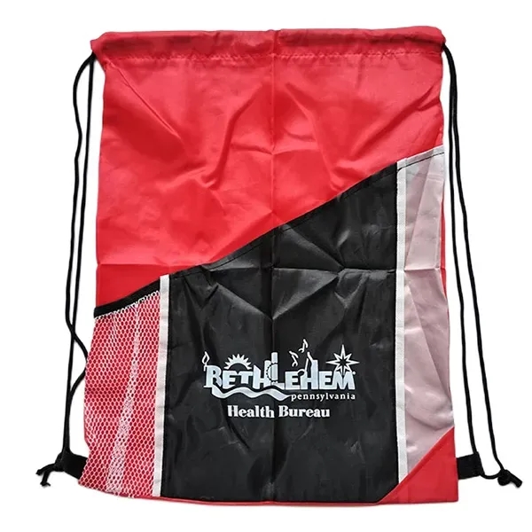 Cinch Bag with Mesh Pocket -13.78" x 17.7" - Cinch Bag with Mesh Pocket -13.78" x 17.7" - Image 5 of 5