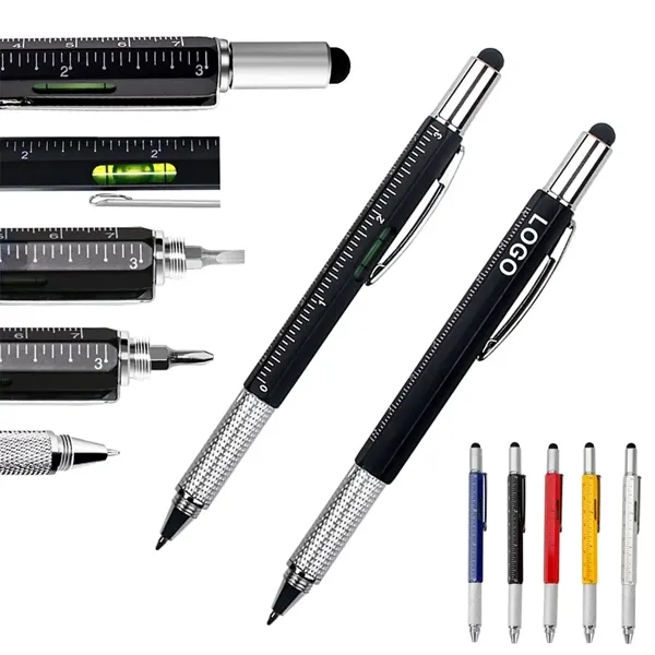 6 in 1 Multifunctional Ballpoint Tool Pen - 6 in 1 Multifunctional Ballpoint Tool Pen - Image 0 of 4