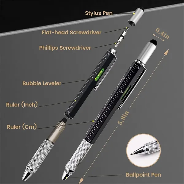 6 in 1 Multifunctional Ballpoint Tool Pen - 6 in 1 Multifunctional Ballpoint Tool Pen - Image 4 of 4