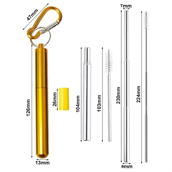 Travel Portable Foldable Telescopic Metal Straw - Travel Portable Foldable Telescopic Metal Straw - Image 1 of 2