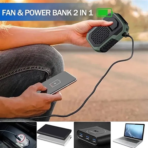 Portable Waist Clip Necklace Fan 6000mAh for Outdoors - Portable Waist Clip Necklace Fan 6000mAh for Outdoors - Image 1 of 8
