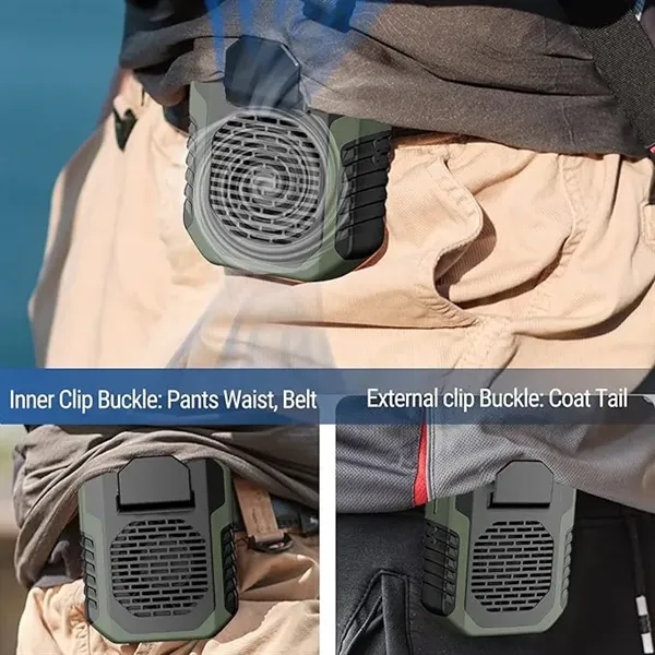Portable Waist Clip Necklace Fan 6000mAh for Outdoors - Portable Waist Clip Necklace Fan 6000mAh for Outdoors - Image 4 of 8