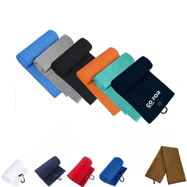 15.75inch x 23.62inch Microfiber Tri-fold Golf Towel - 15.75inch x 23.62inch Microfiber Tri-fold Golf Towel - Image 0 of 2