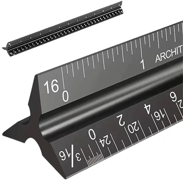 Aluminum Architectural Scale Triangle Drafting Ruler - Aluminum Architectural Scale Triangle Drafting Ruler - Image 1 of 5