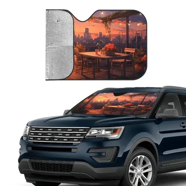 Custom Full Printing Car Windshield Sun Shade - Custom Full Printing Car Windshield Sun Shade - Image 1 of 5