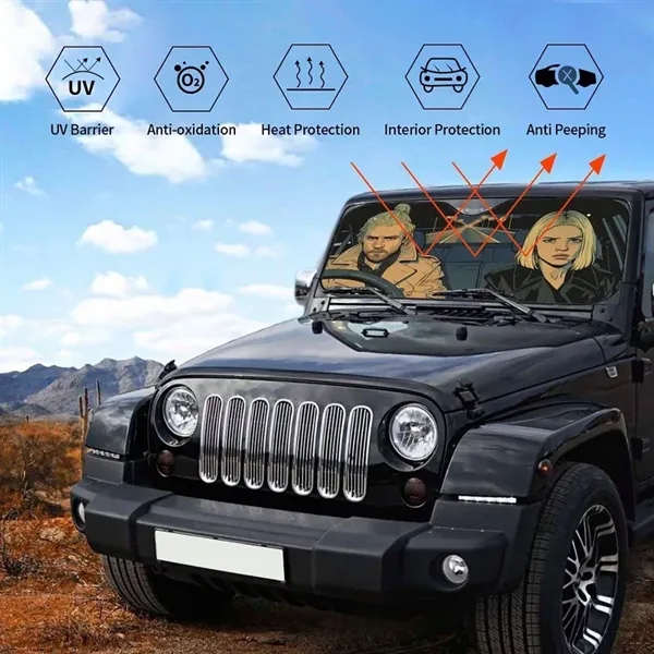 Custom Full Printing Car Windshield Sun Shade - Custom Full Printing Car Windshield Sun Shade - Image 5 of 5