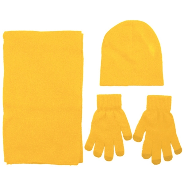 Acrylic Knit Beanie/Scarf/Gloves Set - Acrylic Knit Beanie/Scarf/Gloves Set - Image 2 of 7