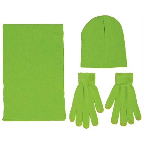 Acrylic Knit Beanie/Scarf/Gloves Set - Acrylic Knit Beanie/Scarf/Gloves Set - Image 3 of 7